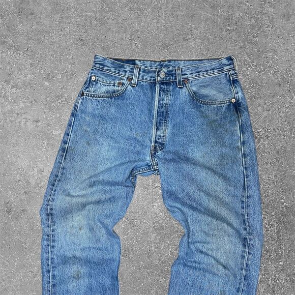 Vintage 90s Levi’s 501 Light Wash Button Fly Jeans 33x32 Made In USA - Picture 2 of 10